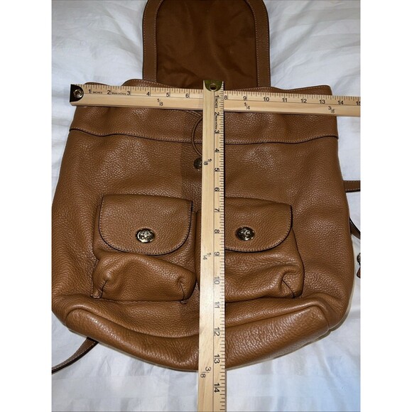 COACH F37410 Billy Brown Backpack Leather Gold Hardware Drawstring Backpack Bag - Picture 15 of 16